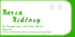 maria miklosy business card