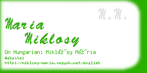 maria miklosy business card
